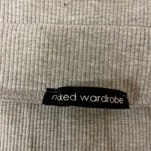 Naked wardrobe bodycon Gray to the knee pencil skirt stretchy size M